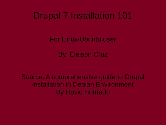 Installing Drupal 7 in Debian Environment