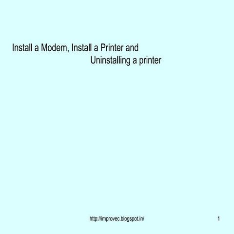 Installing modem,printer.47