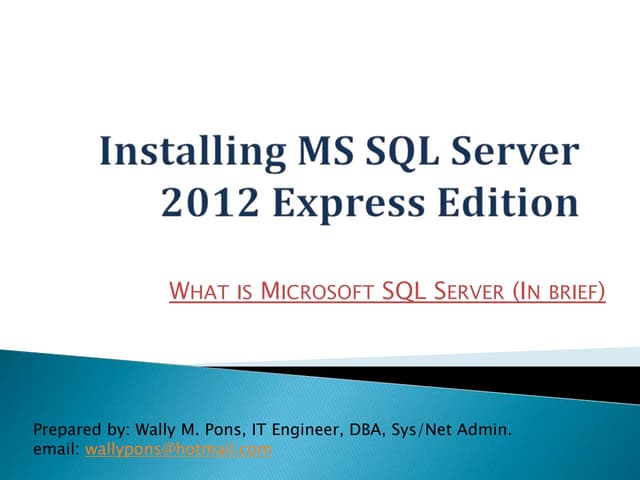 Installing ms sql server 2012 express edition