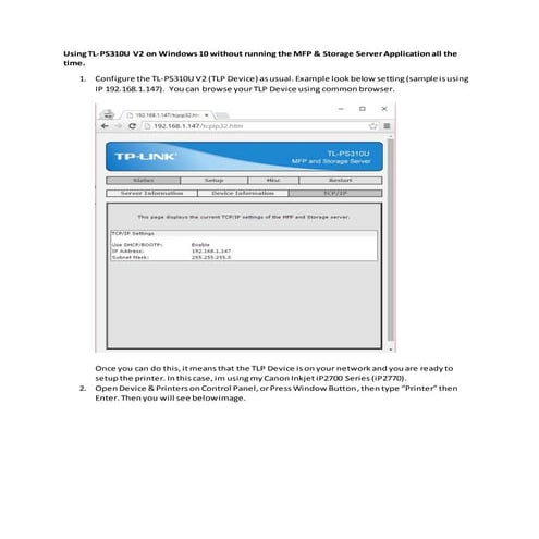 Installing TP-Link PS310U V2 on Windows 10