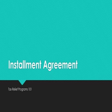 Installment Agreement (2018)