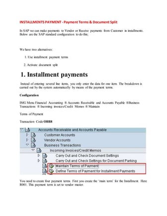Installments payment