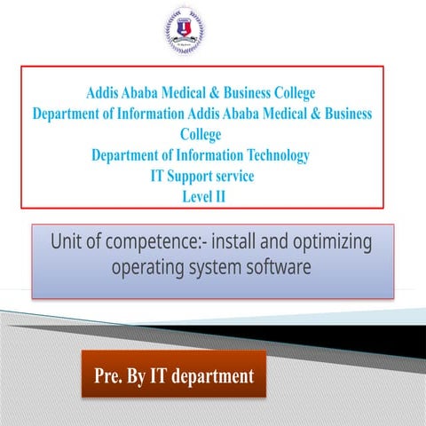 INSTAL AND OPTIMIZE OPERATING SYSTEM WINDOWS