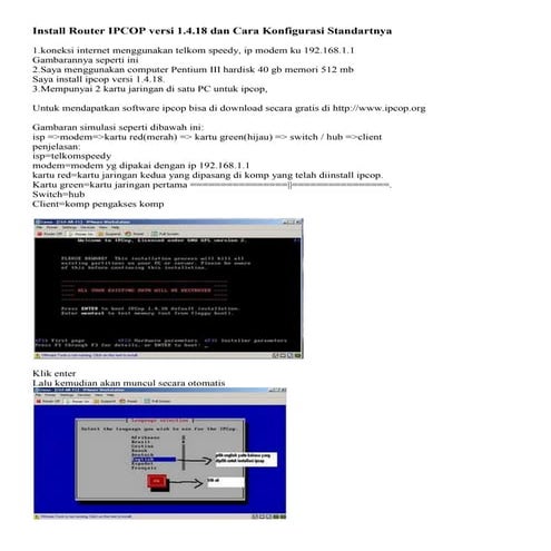 Install router ipcop versi standart