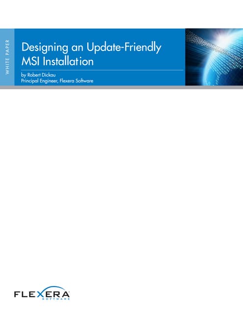 Designing an Update-Friendly MSI Installation