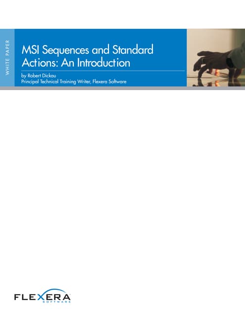 MSI Sequences and Standard Actions: An Introduction