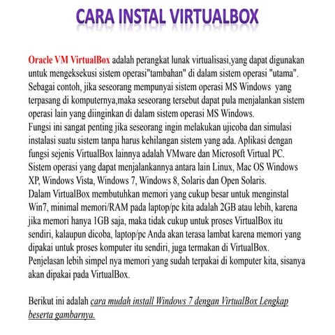 Install virtualbox