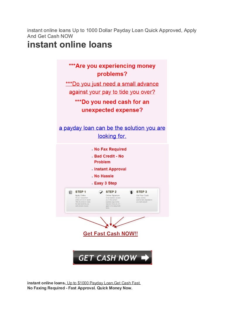 Instant online loans up to 1000 dollar 