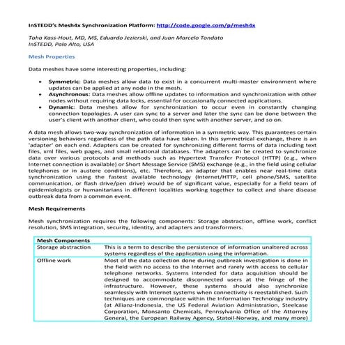 InSTEDD Mesh4x Platform