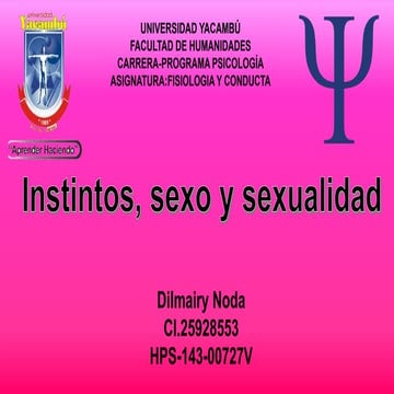 Instinto, sexo y sexualidad