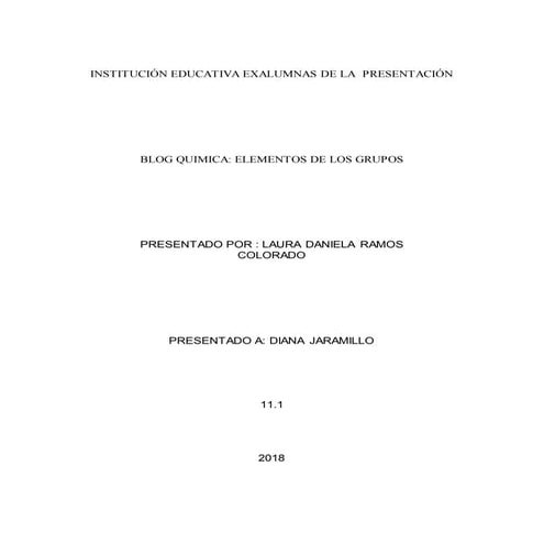 GRUPOS DE LA TABLA PERIODICA