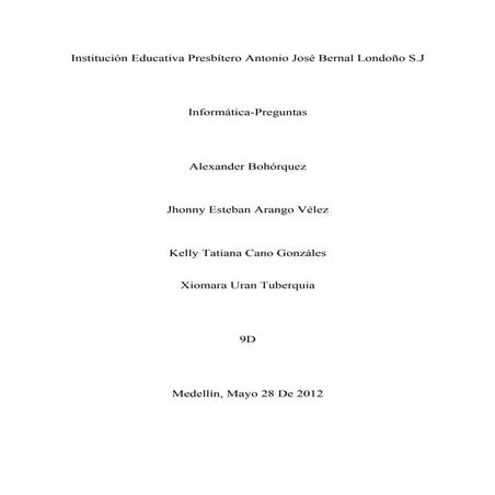 Institución educativa presbítero antonio josé bernal londoño s