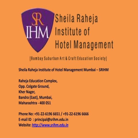 Institute of hotel management in mumbai | PPTX
