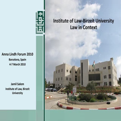 Institute of Law, Birzeit University: Law in Context