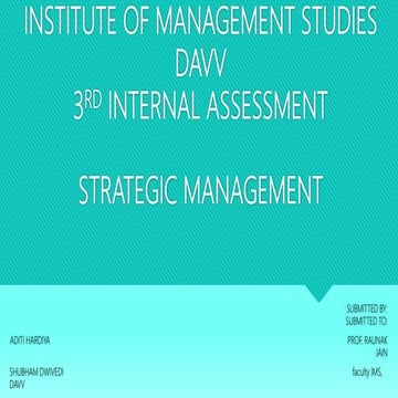 strategic management - SWOT analysis