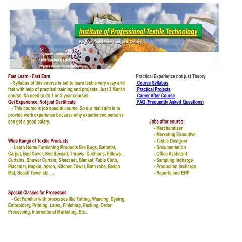 Institute of professional textile technology IPTT Panipat