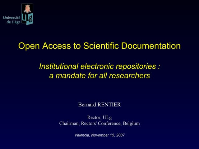 Institutional electronic repositories: a mandate for all researchers