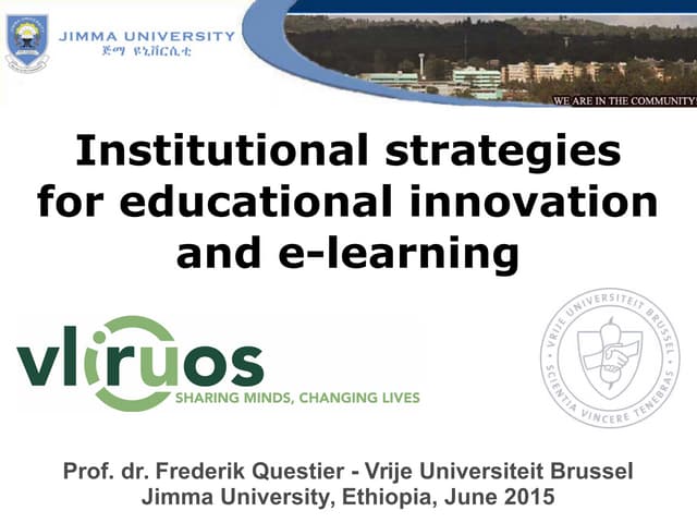 Institutional strategies for educational innovation and e-learning