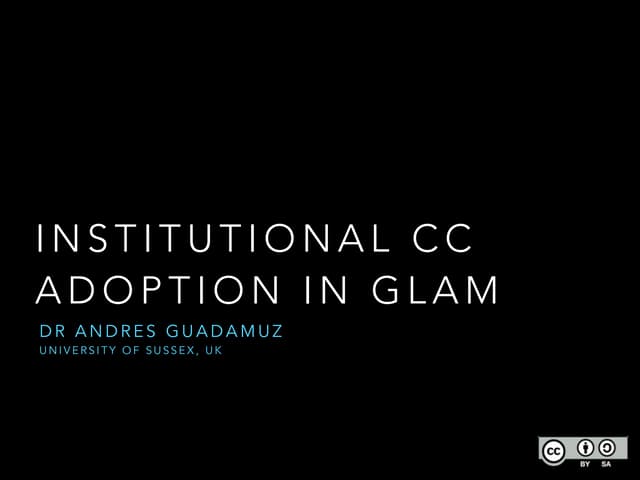 Institutional CC adoption in GLAM