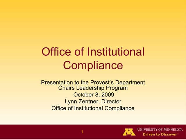 Office of Institutional Compliance