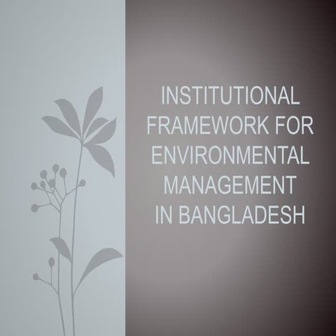 Institutional framework of environmental management in bangladesh | PPTX