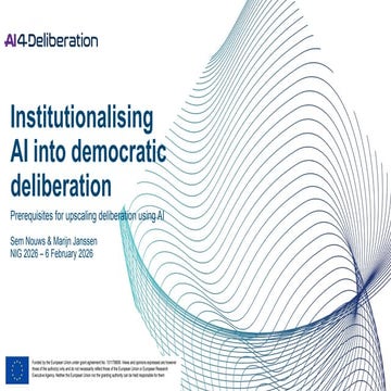 Institutionalising AI into Democratic Deliberation: Prerequisites for ...