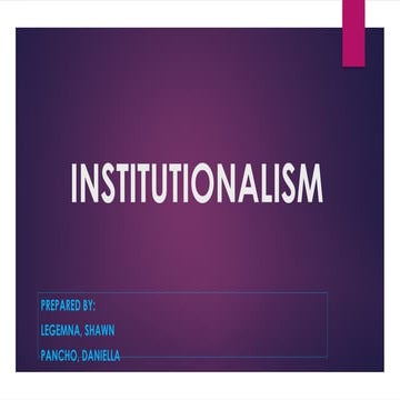 INSTITUTIONALISM-GROUP in discipline and ideas in social science