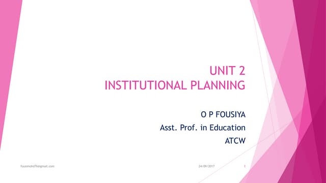 Institutional planning