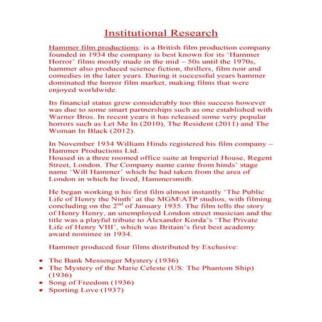 Institutional Research