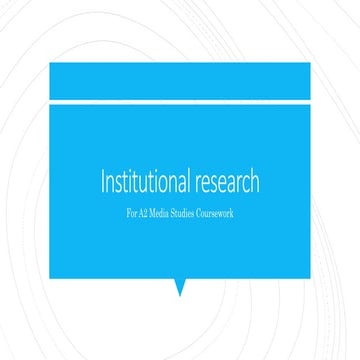 Institutional research