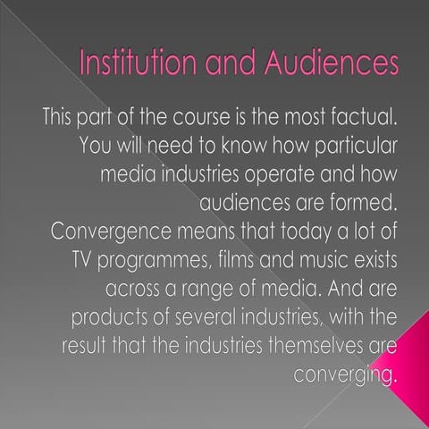 Institution And Audiences