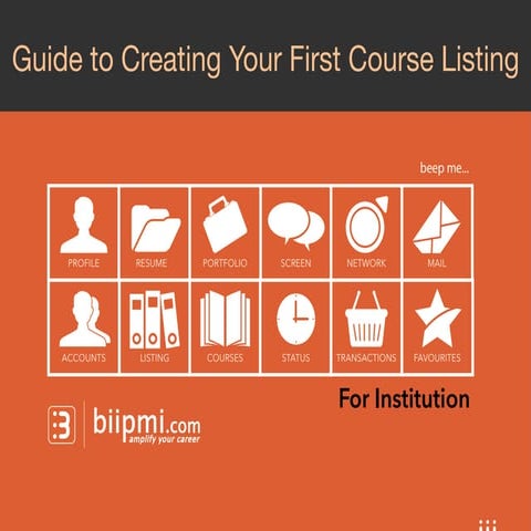 biipmi.com - Guide to Creating Your First Course Listing