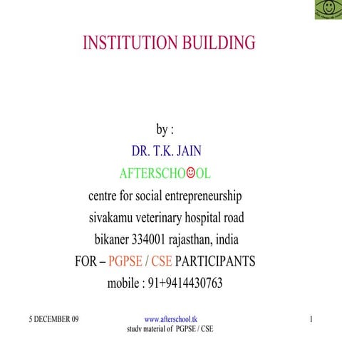 Institution building 