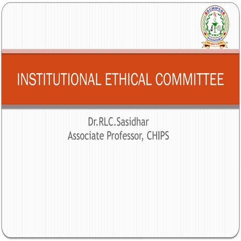 Institution ethics committee in Regulation.pptx