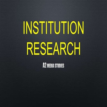 Institution research