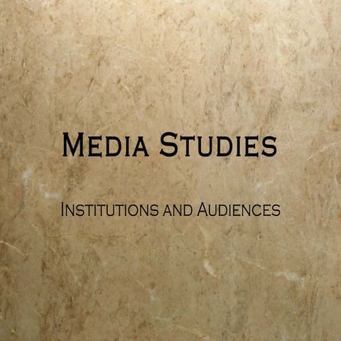 Institutions and audiences