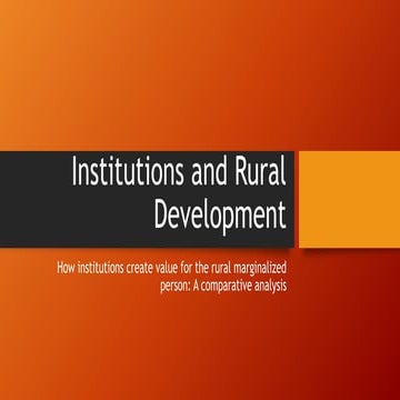 Institutions and rural development icsd