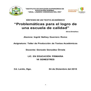 problematicas para el logro de una ...