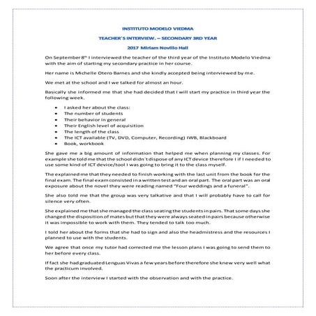 Instituto modelo viedma entrevista secunadria