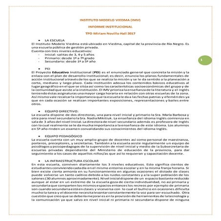 Instituto modelo viedma informe institucional