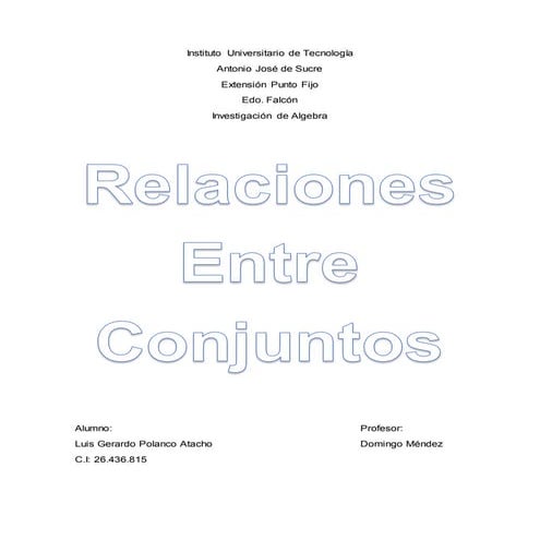 relaciones entre conjuntos