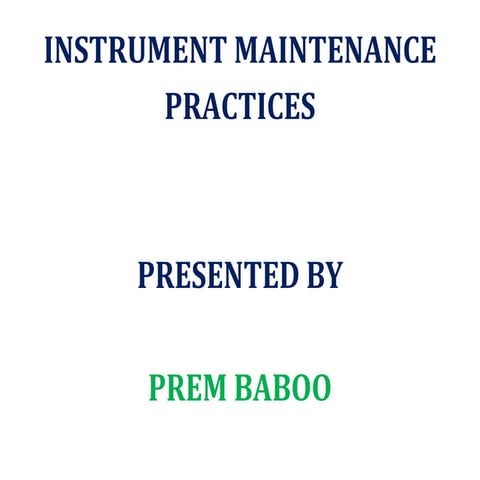 Inst maint practices