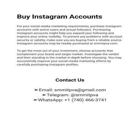 Buy Instagram Accounts. Benefits for Business and Marketing