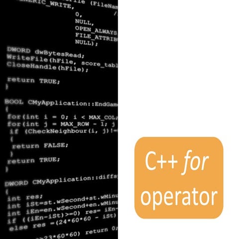 Reverse Engineering: C++ for operator | PPTX