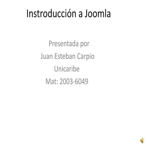Instroducción a Joomla Unicaribe