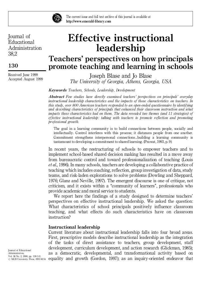 Research on instructional leadership image