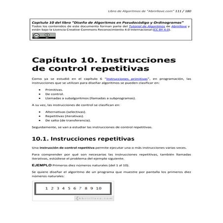 Instrucciones de control repetitivas