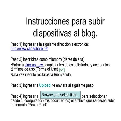 Instrucciones Para Subir Diapositivas Al Blog