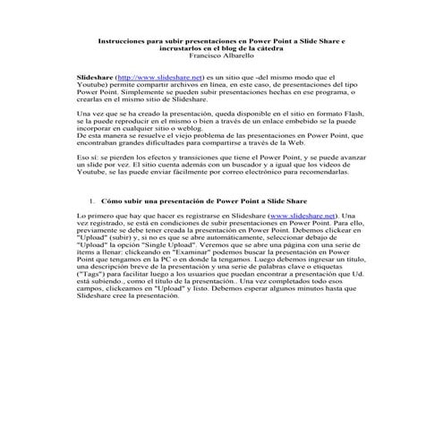 Instrucciones para descargar las presentaciones de slideshare | DOCX