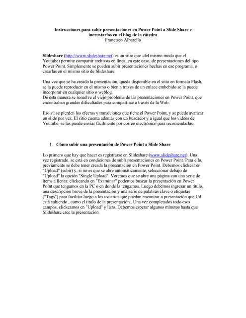 Instrucciones Slideshare